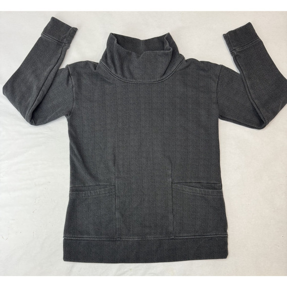 Columbia Tops - Columbia Lodge Funnel Pullover Sweatshirt Gray Black Ski Snow Herringbone Small